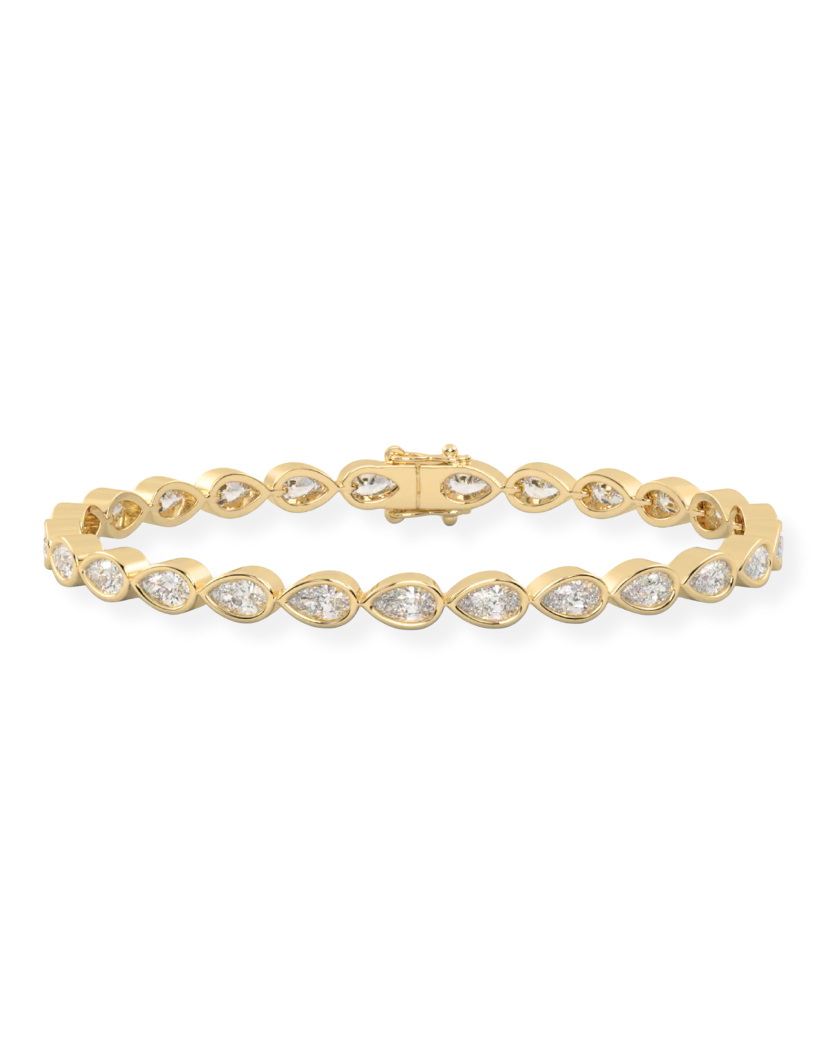 Pear Bezel Tennis Bracelet