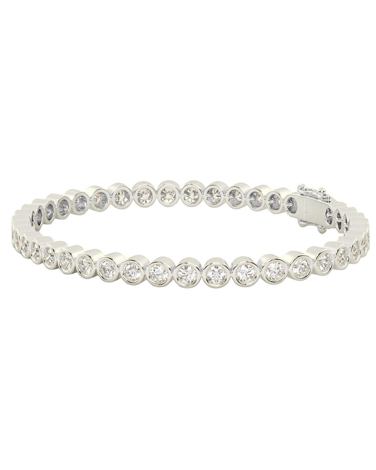 Silver Round Bezel Tennis Bracelet