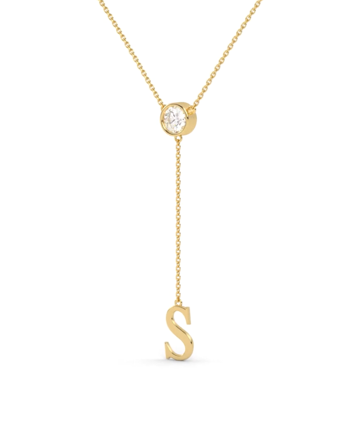 Initial Lariat Necklace