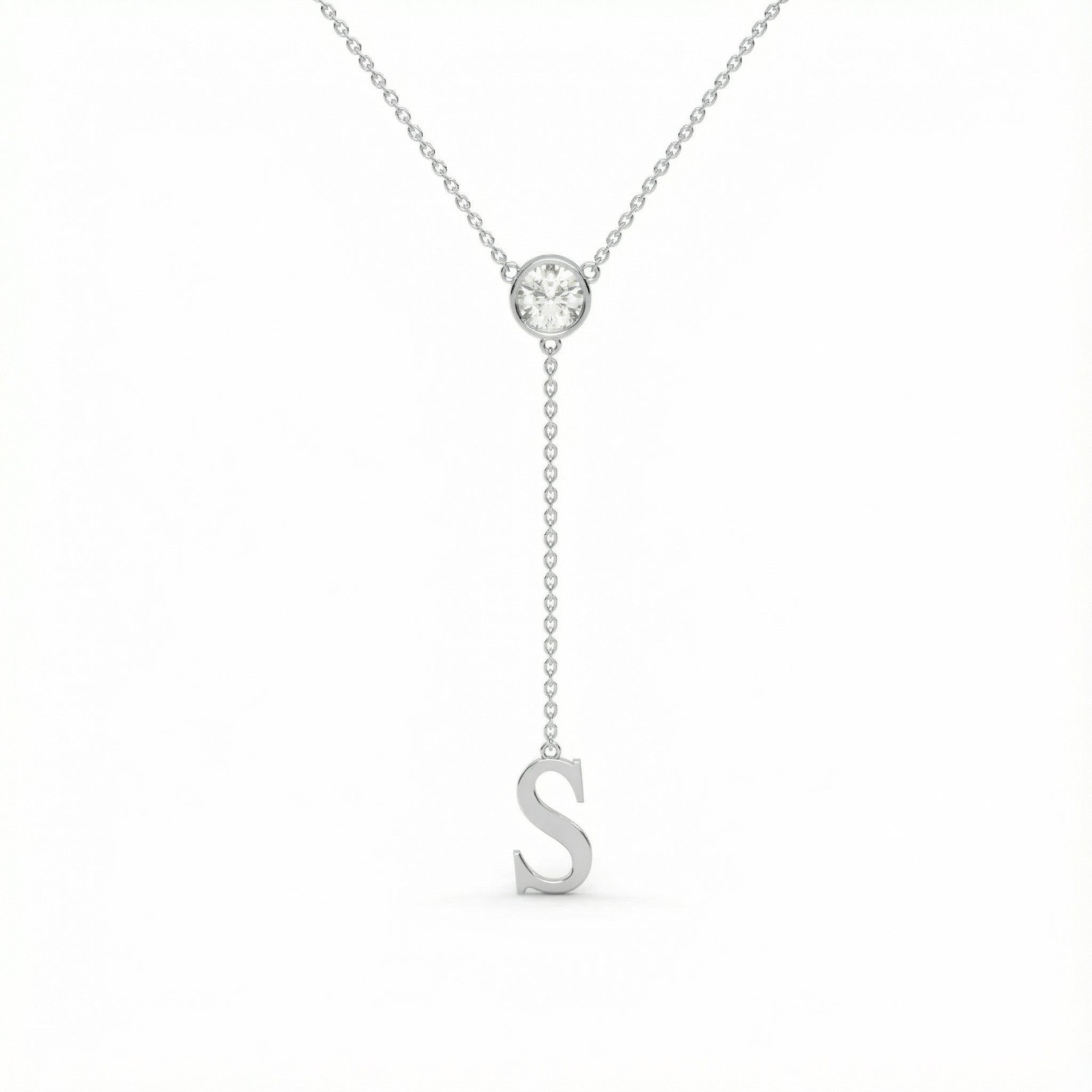 Initial Lariat Necklace