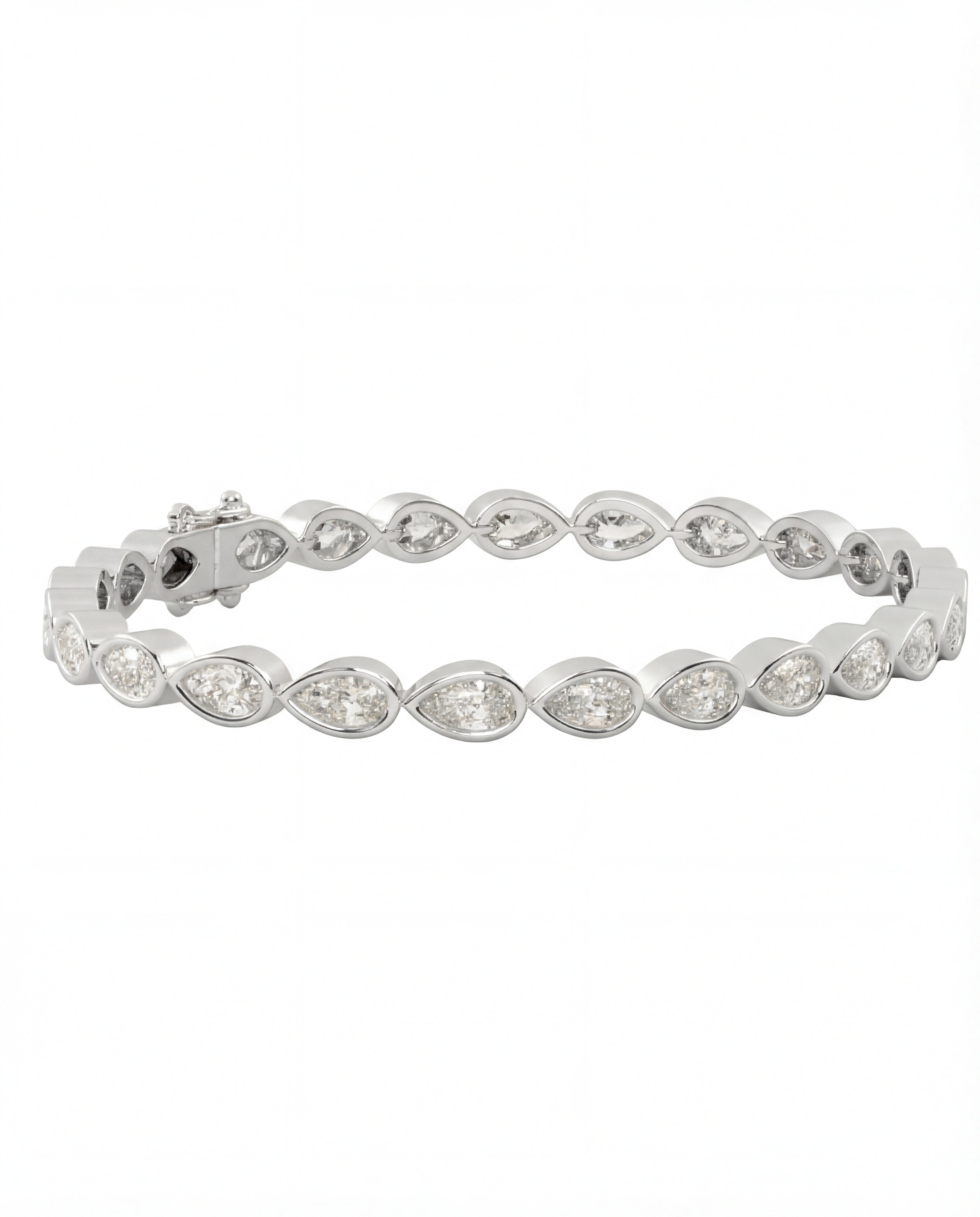 Pear Bezel Tennis Bracelet